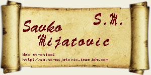 Savko Mijatović vizit kartica